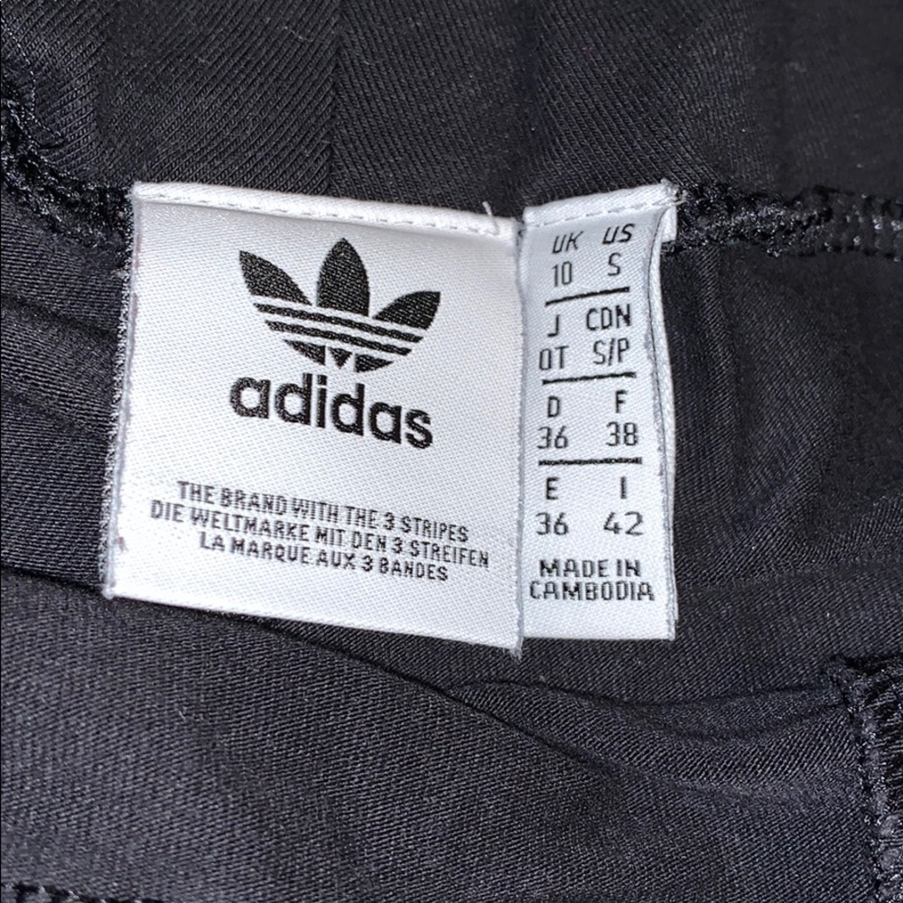 Adidas Large Logo Leggings size Small Blk/White - Picture 9 of 10